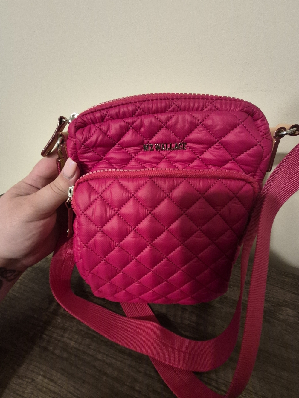 Like New MZ Wallace Quilted Crossbody Bag - Hot Pink - Picture 3 of 10